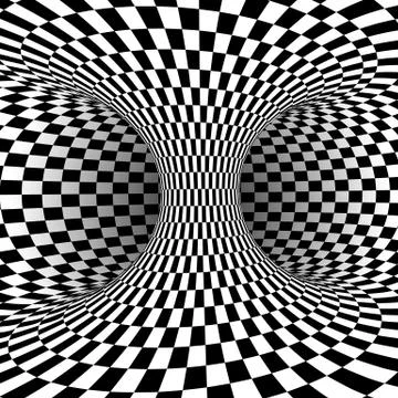 Black and white square optical illusion. Abstract illusion background. Vector イラスト素材