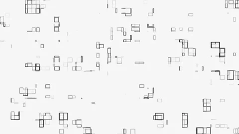 Black and White Square Shapes Background Animation - Loop pattern Stock Footage 266426055