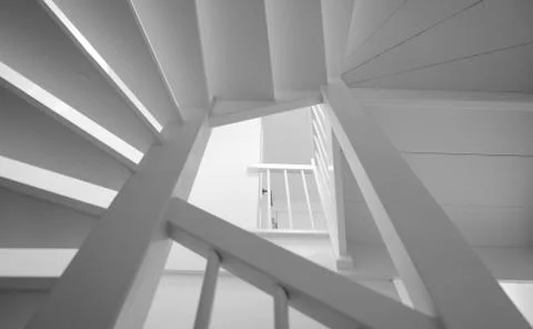 Black and white staircase in empty home Stock Photos