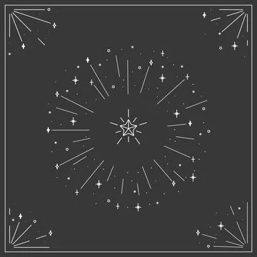 Black and white star pattern scarf Japan kawaii doodle flat cartoon vector illus Illustrazione stock