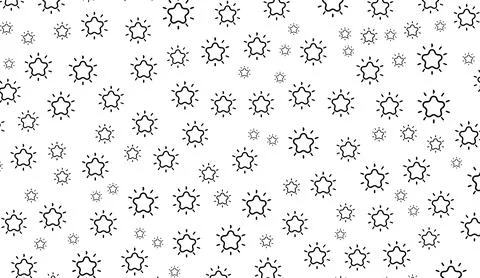 Black and white star pattern background design with cute sketchy icons in Stock Illustration