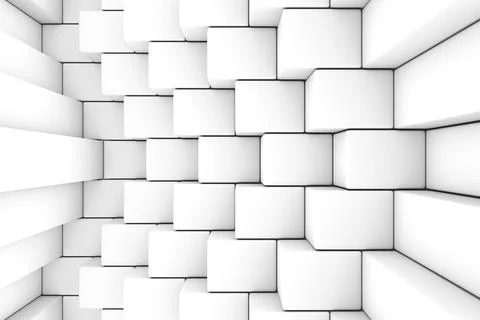 Black and white steps abstract background 3D render illustration Stock Illustration