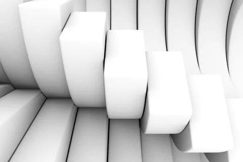 Black and white steps abstract background 3D render illustration Stock Illustration