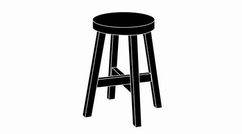 Black and White Stool Vector Illustrazione stock