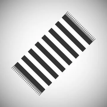 Black and white striped beach towel icon isolated on gradient background Illustrazione stock