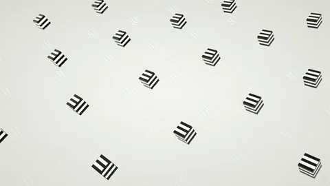 Black and white striped cubes rotate around an axis. animated abstract backgroun Stock-Footage 121192341