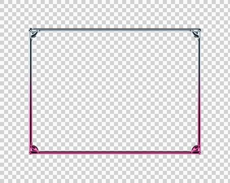 Black and white striped frame with red border on white background transparent イラスト素材