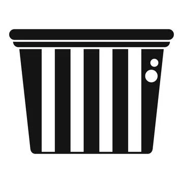 Black and white striped popcorn bucket with handles for cinema snacks enjoyme Illustration