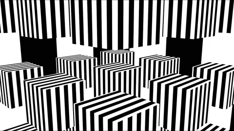 Black and white stripes. Computer generated abstract background, 3D render Stock Footage 93162790