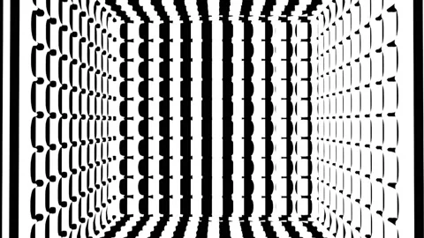 Black and white stripes. Computer generated abstract background, 3D render Stock Footage 106538253