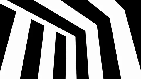 Black and white stripes. Computer generated abstract background, 3D render Stock Footage 119617596
