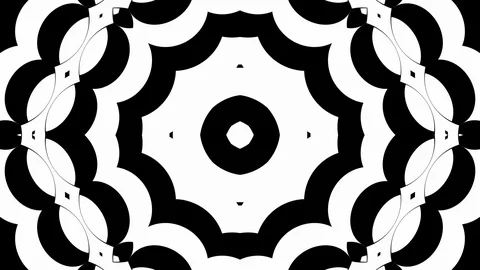 Black and white stripes. Computer generated abstract background, 3D render Stock Footage 125861343