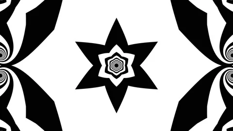 Black and white stripes. Computer generated abstract background, 3D render Video stock 136020544