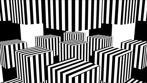 Black and white stripes. Computer generated abstract background, 3D render Stock Illustration