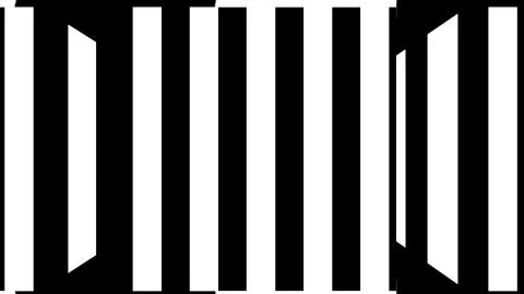 Black and white stripes. Computer generated abstract background, 3D render 스톡 일러스트
