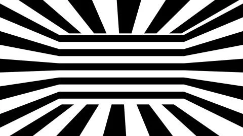 Black and white stripes. Computer generated abstract background, 3D render Illustrazione stock
