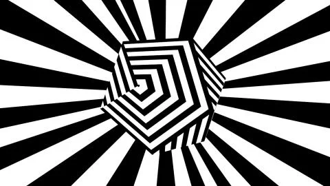 Black and white stripes. Computer generated abstract background, 3D render イラスト素材
