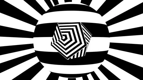 Black and white stripes. Computer generated abstract background, 3D render Illustrazione stock