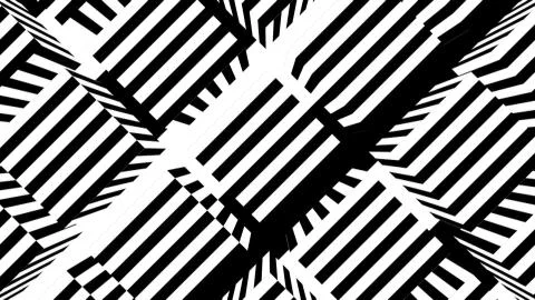 Black and white stripes. Computer generated abstract background, 3D render Illustrazione stock