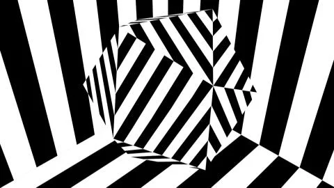Black and white stripes. Computer generated abstract background, 3D render 스톡 일러스트
