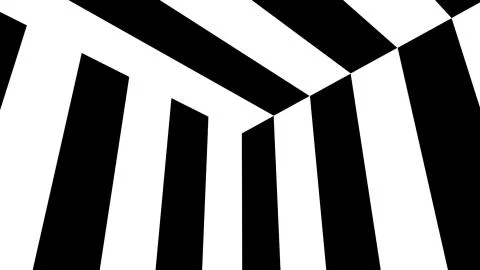 Black and white stripes. Computer generated abstract background, 3D render Illustrazione stock