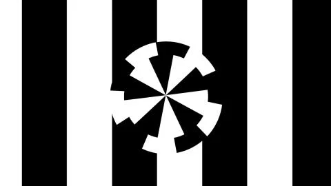 Black and white stripes. Computer generated abstract background, 3D render Stock Illustration