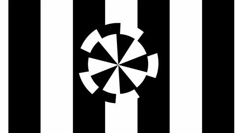 Black and white stripes. Computer generated abstract background, 3D render Illustrazione stock