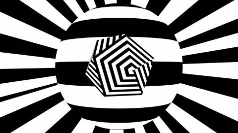 Black and white stripes. Computer generated abstract background, 3D render Stock Illustration