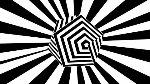Black and white stripes. Computer generated abstract background, 3D render Stock Illustration