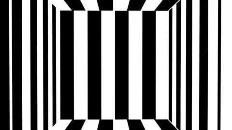 Black and white stripes. Computer generated abstract background, 3D render Stock Illustration