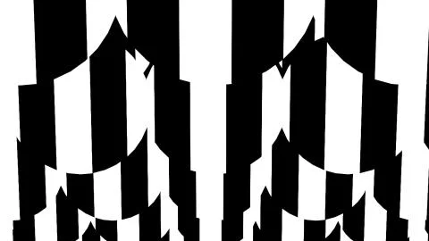 Black and white stripes. Computer generated abstract background, 3D render Stock Illustration