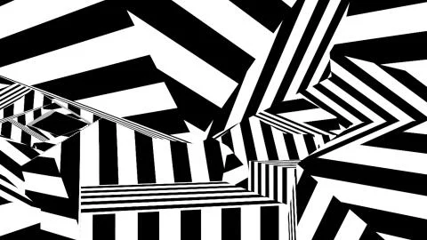 Black and white stripes. Computer generated abstract background, 3D render Stock Illustration