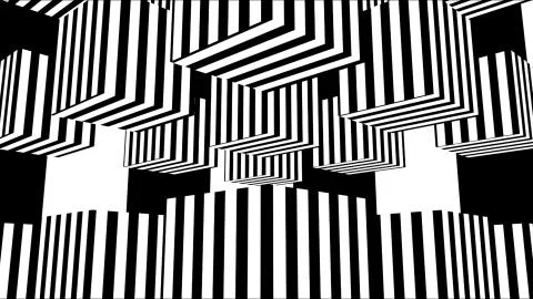 Black and white stripes. Computer generated abstract background, 3D render Stock Illustration