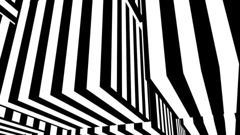 Black and white stripes. Computer generated abstract background, 3D render イラスト素材