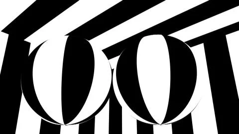 Black and white stripes. Computer generated abstract background, 3D render Illustrazione stock