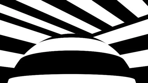 Black and white stripes. Computer generated abstract background, 3D render Stock Illustration