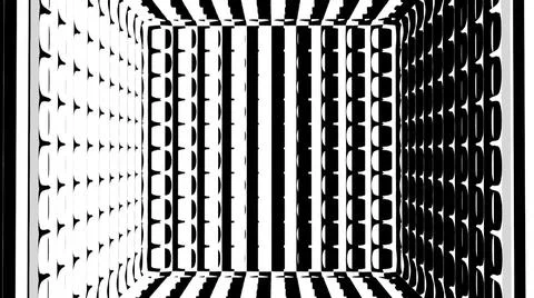 Black and white stripes. Computer generated abstract background, 3D render Illustrazione stock