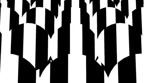 Black and white stripes Computer generated abstract background 3D rendering 写真素材