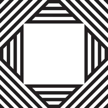 Black and white stripes pattern background with text box design Stock Illustration