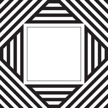 Black and white stripes pattern background with text box design Stock Illustration