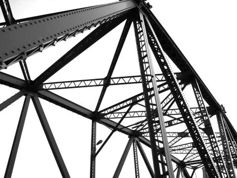 Black and white structural of bridge Stock Photos