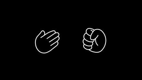 Black and white style rock paper scissors hand game animation showing janke.. Stock Footage 336413341