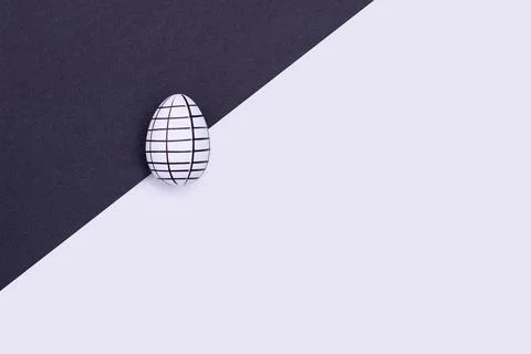 Black and white stylish Easter background. Stockfoto's