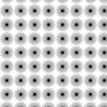 Black and White Sunburst Pattern Stock Illustration