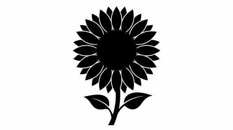 Black and White Sunflower Vector Illustration Stock Illustration