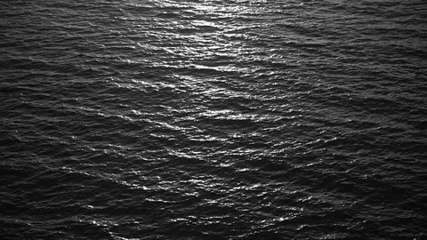 Black and white surface of sea or ocean water. Stock Footage 127079477