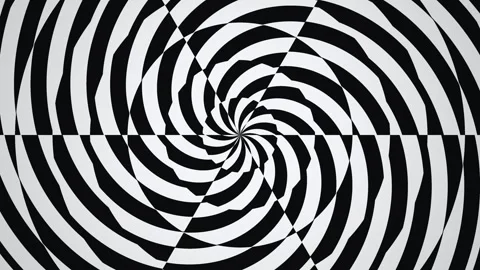 Black and white swirling pattern creating optical illusion Stock Footage 339515179