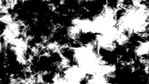 Black and white swirling patterns of smoke and clouds displayed on a screen Stock Footage 344098409