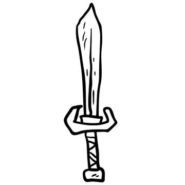 Black and white sword Stock Illustration