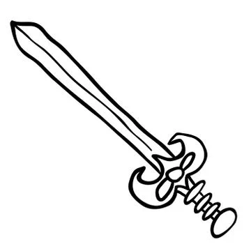 Black and white sword Stock Illustration